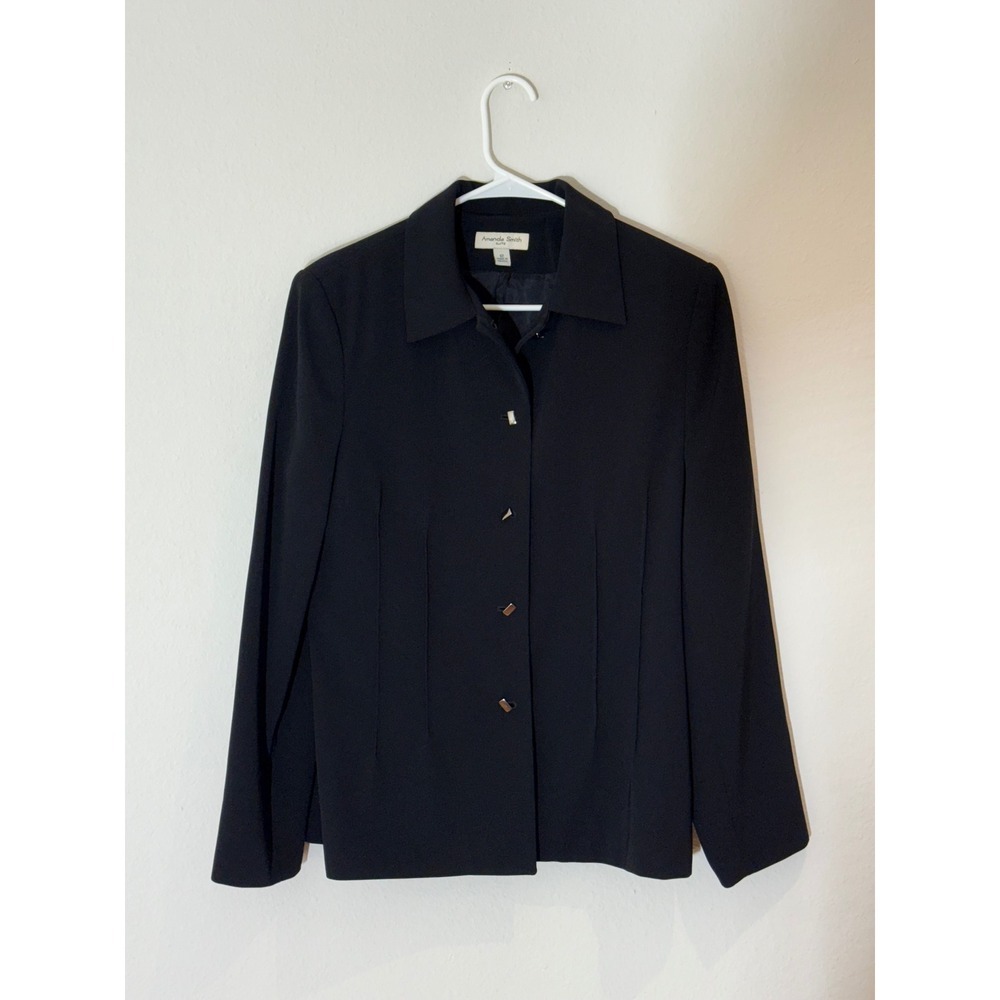 Amanda Smith Suits Black Button Blazer Jacket Women's Size 12